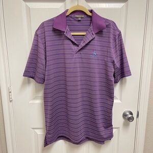 Peter Millar Men’s purple striped Golf Polo. Sz Medium